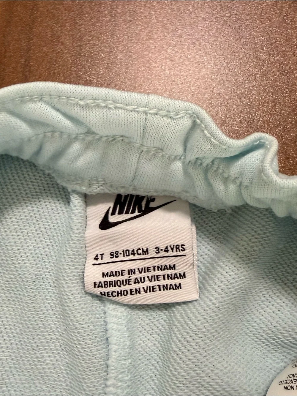 Nike Girls 2-Piece Matching Outfit Set Shirt And Shorts Peach Blue Size 4T New - Picture 6 of 7